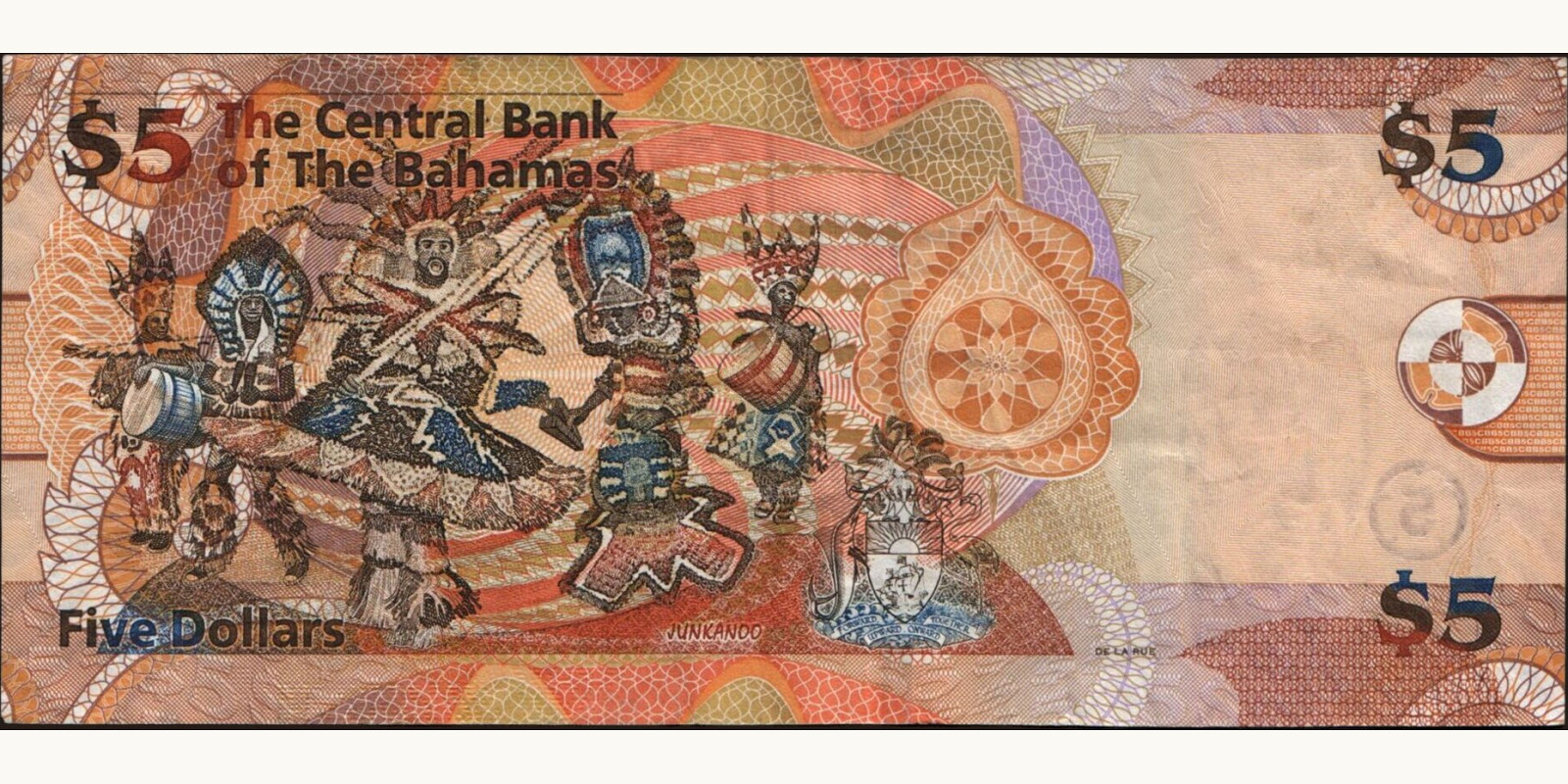 5 dollars Багамы 2007 — Оборотная сторона