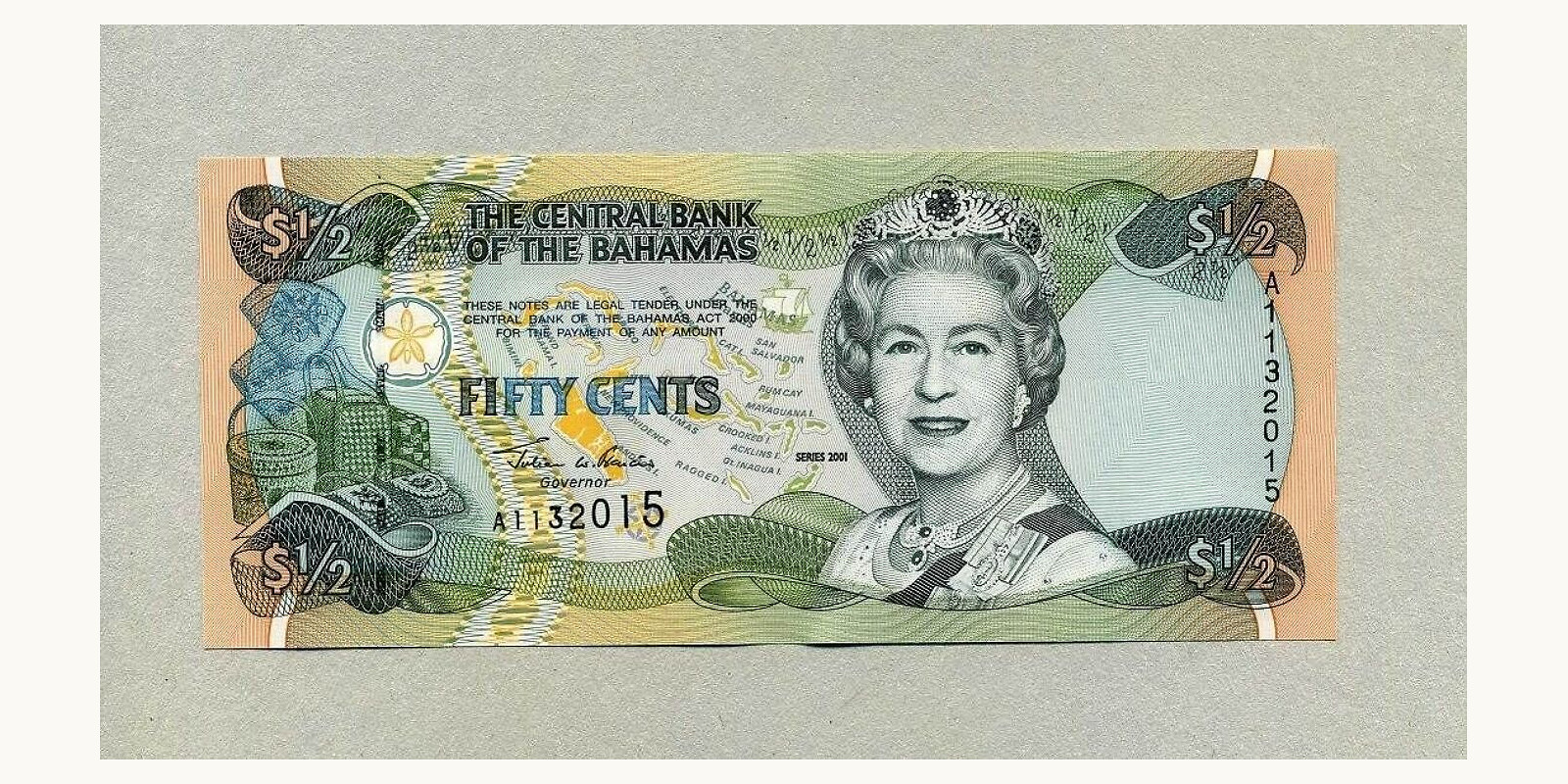 2 dollars Bahamas 2001 — Back side