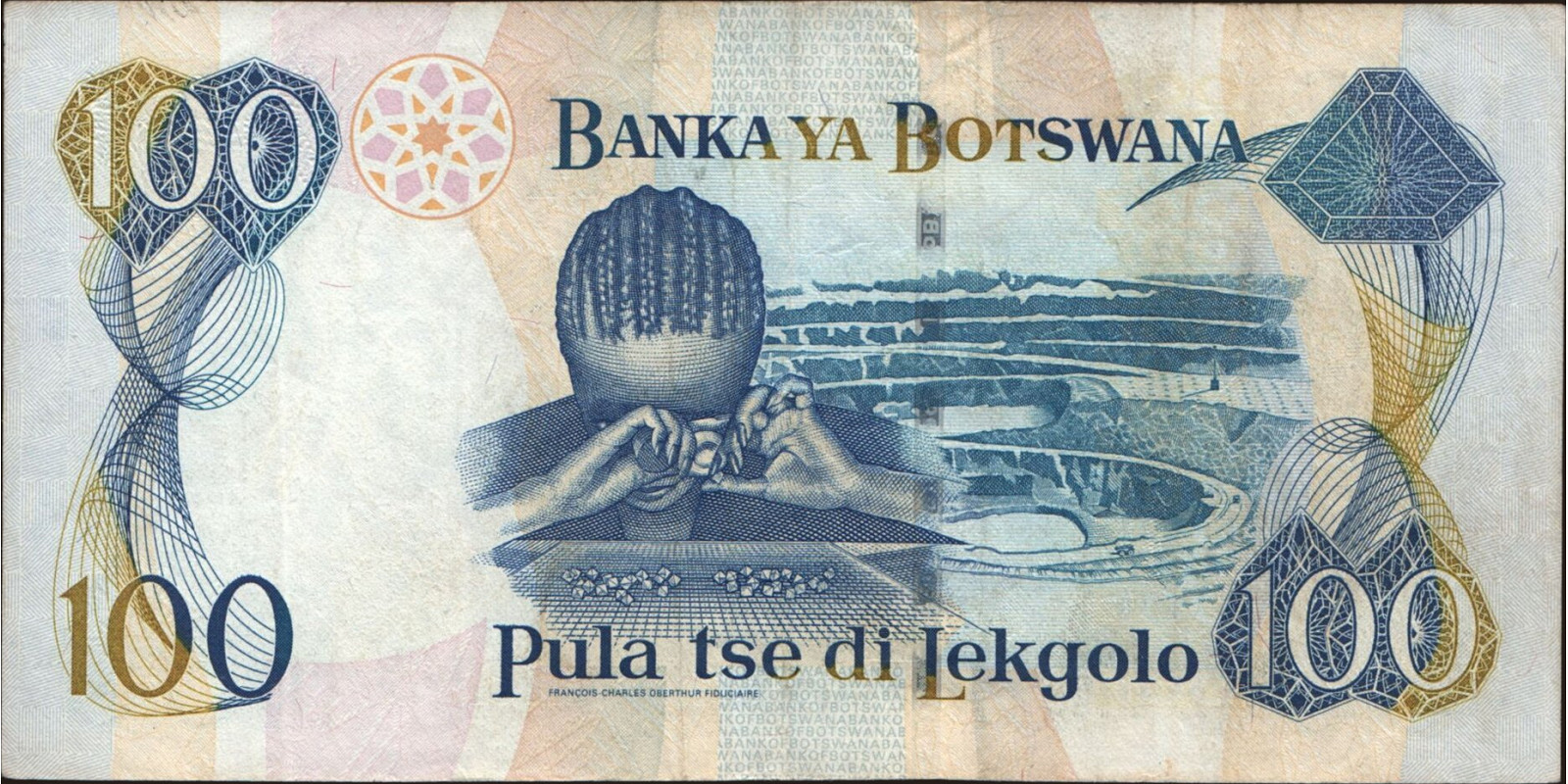 100 pula Ботсвана 2000 — Оборотная сторона