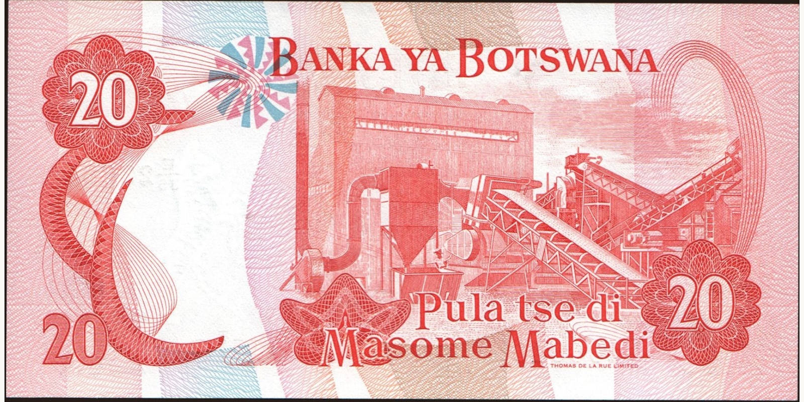 20 pula Ботсвана 1982 — Оборотная сторона