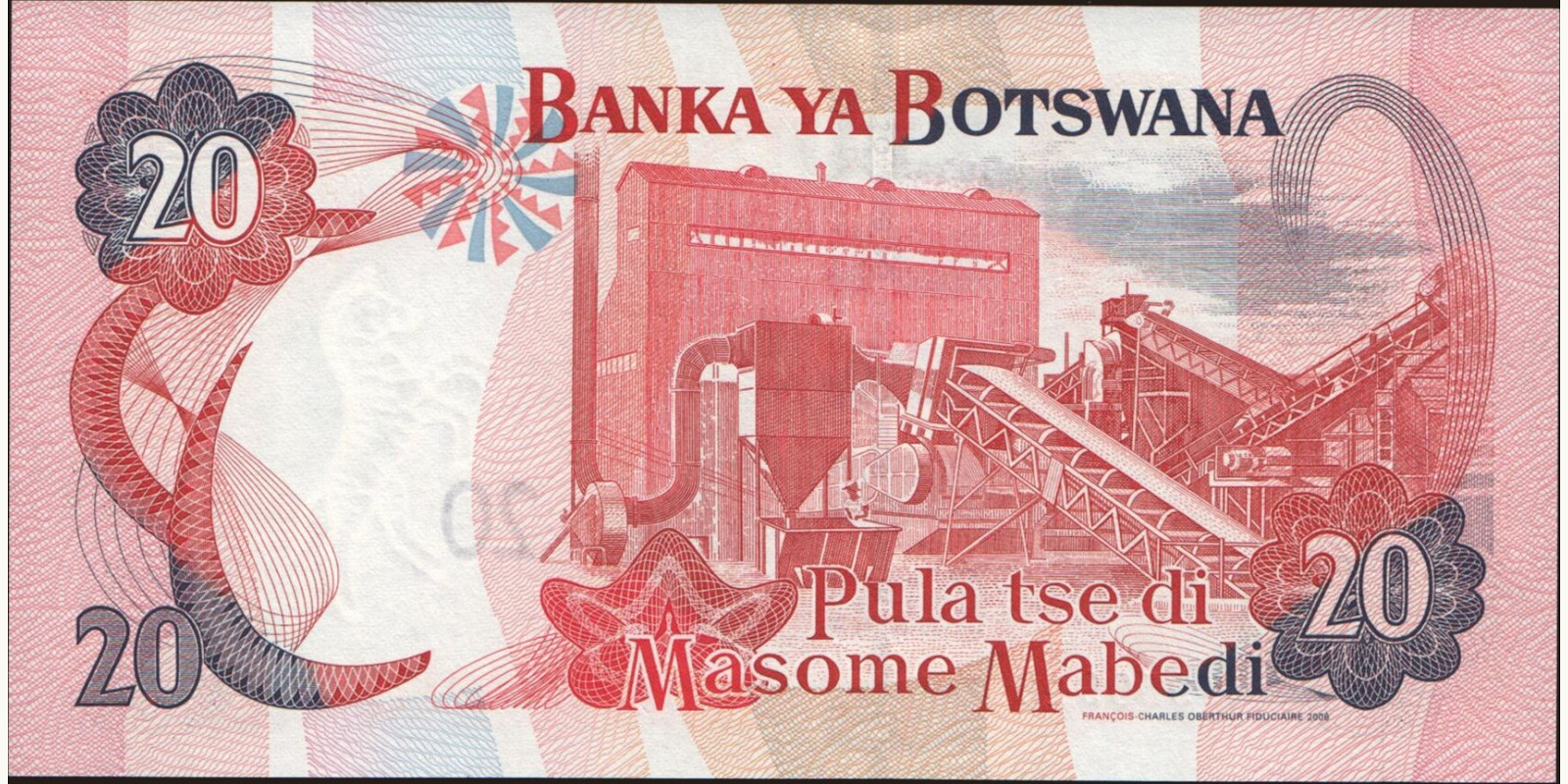 20 pula Botswana 2006 — Back side