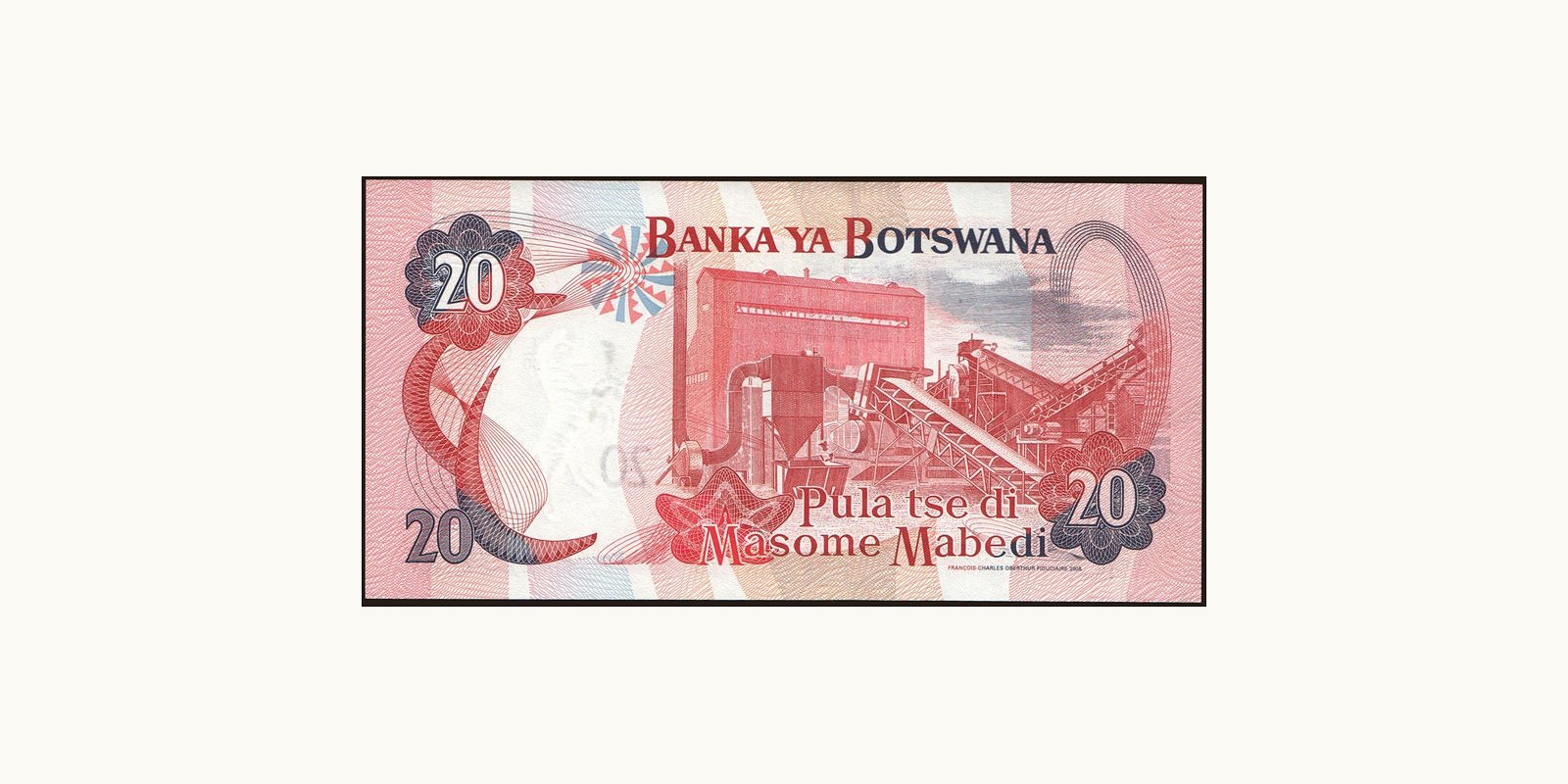 20 pula Ботсвана 2008 — Оборотная сторона