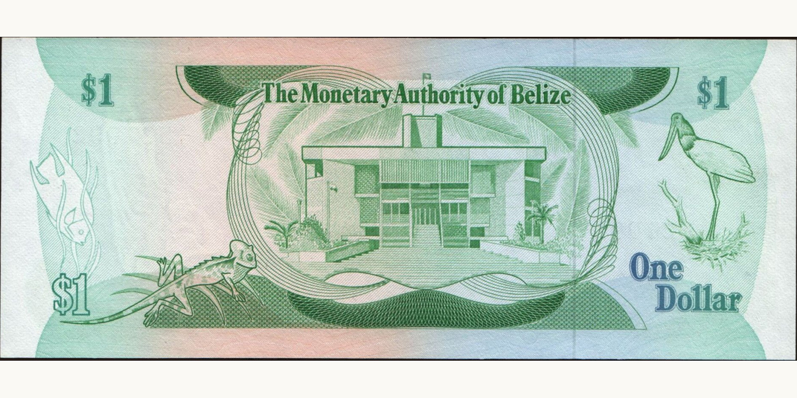 1 dollars Belize 1980 — Back side