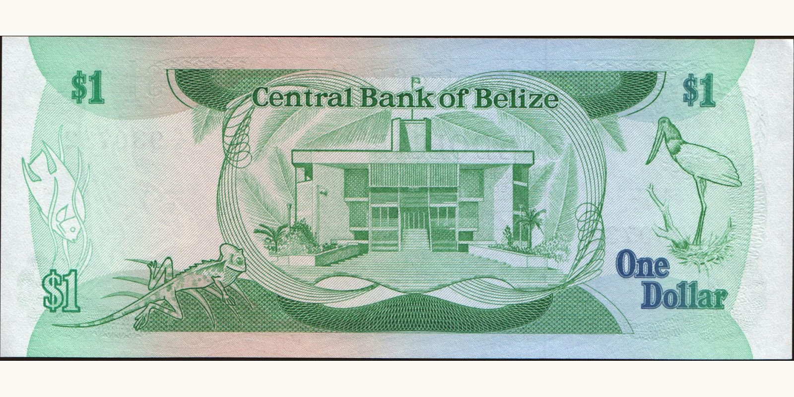 1 dollars Belize 1986 — Back side