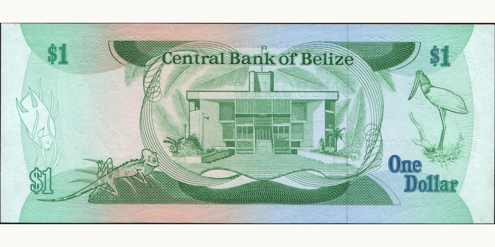 1 dollars Белиз 1987 — Оборотная сторона