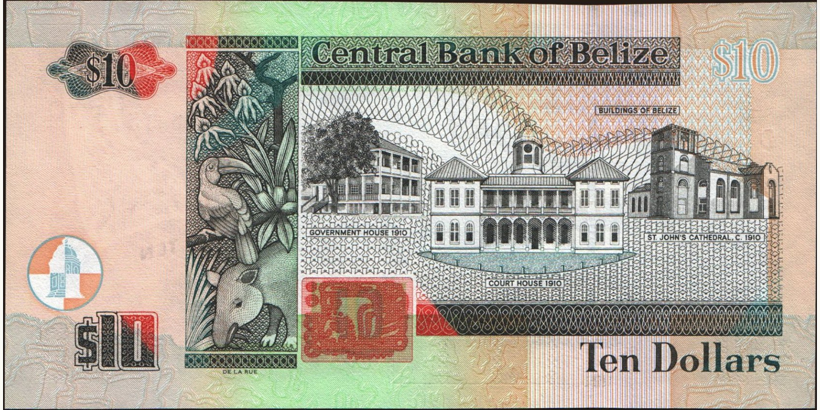 10 dollars Belize 2011 — Back side