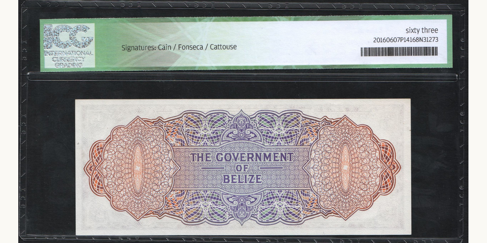 2 dollars Belize 1975 — Back side