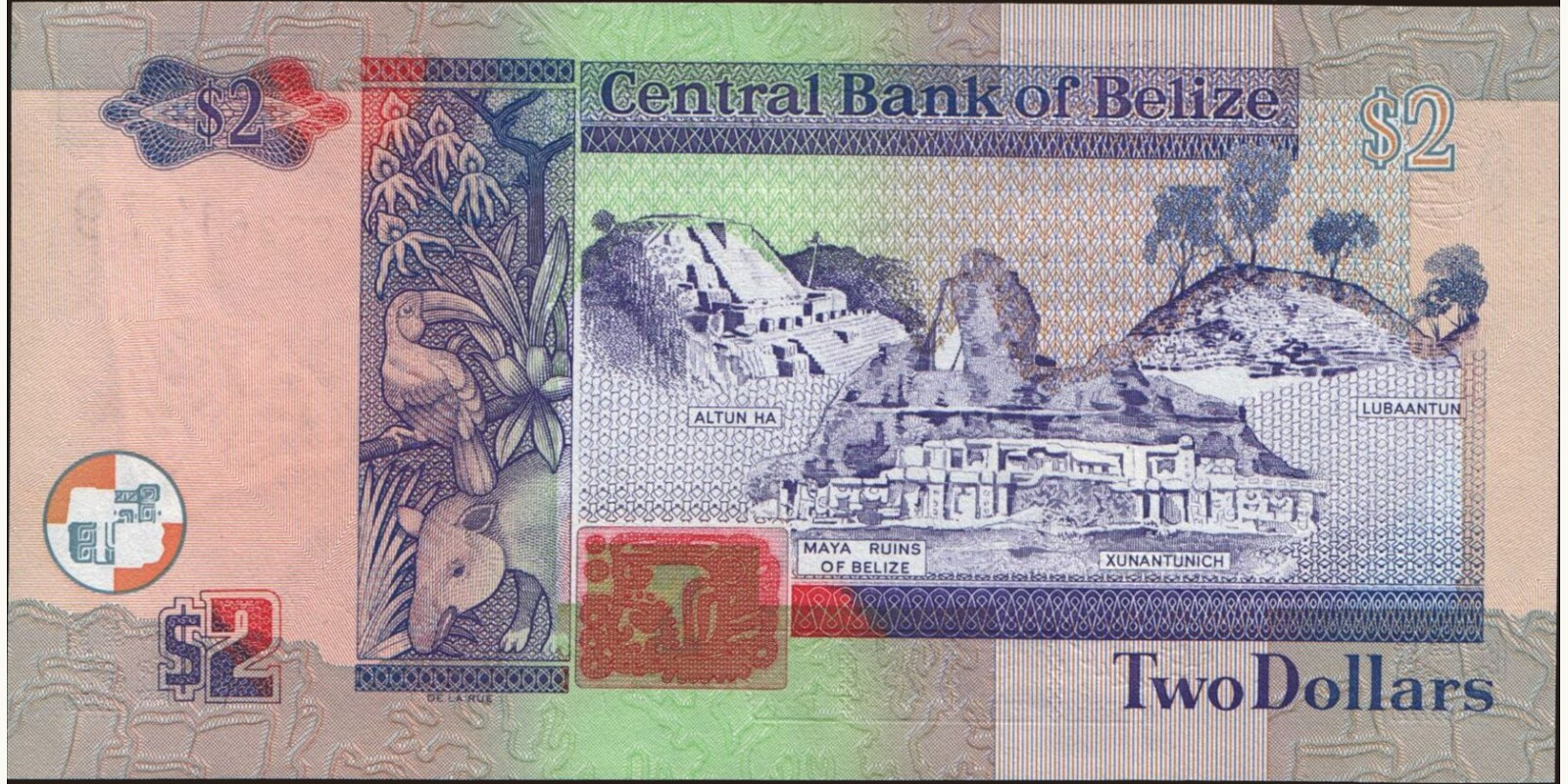2 dollars Belize 2002 — Back side