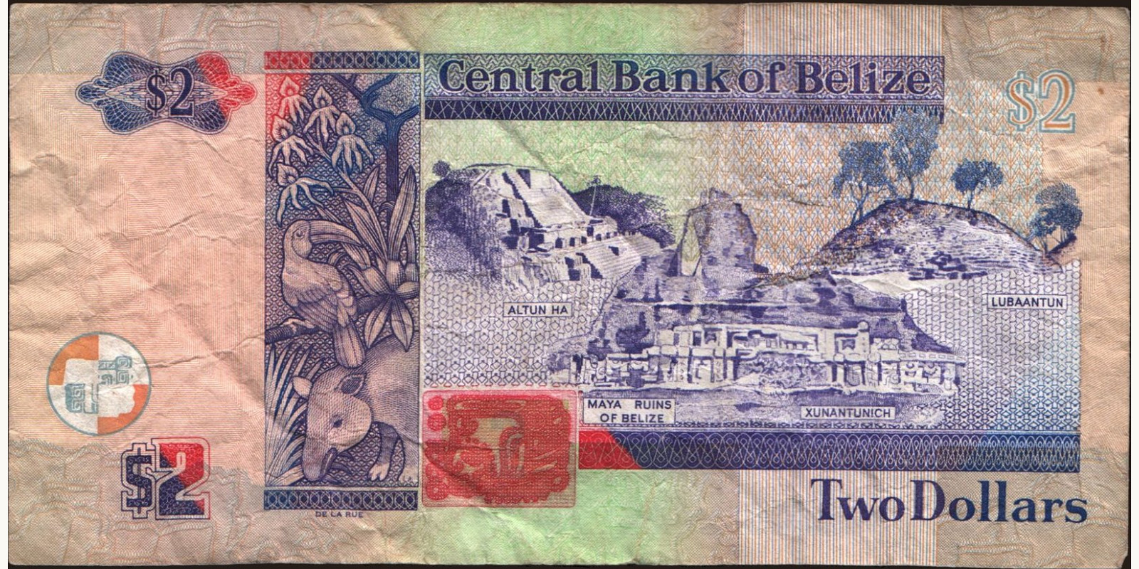 2 dollars Belize 2007 — Back side