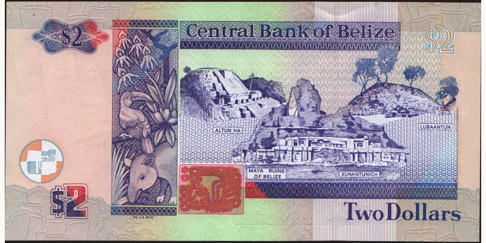 2 dollars Belize 2011 — Back side