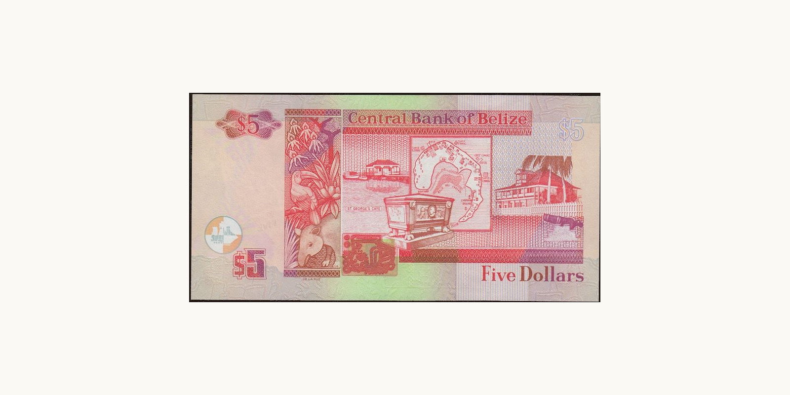 5 dollars Белиз 2009 — Оборотная сторона