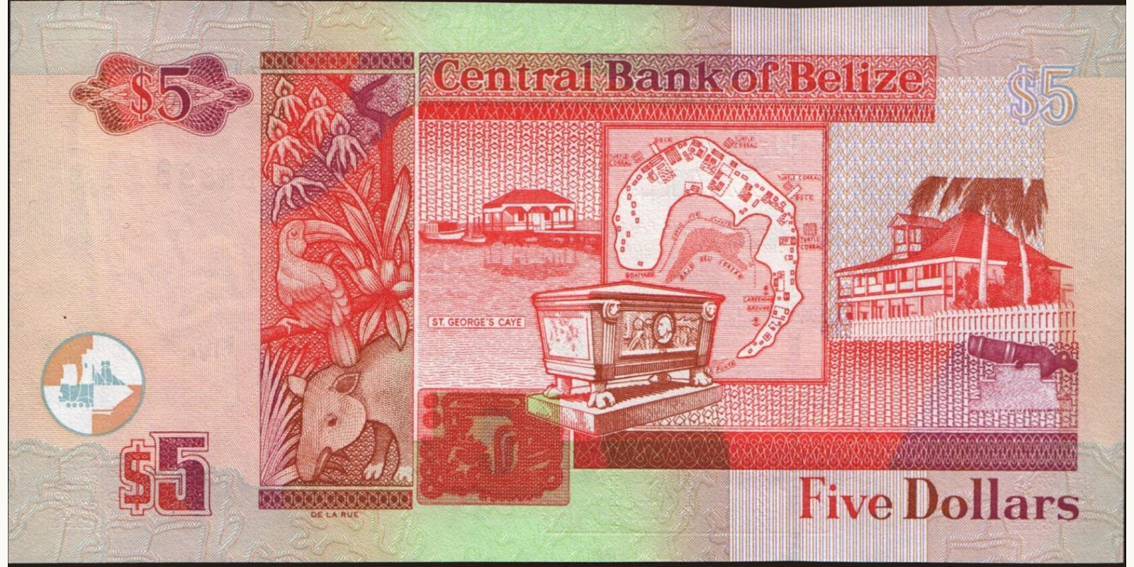 5 dollars Белиз 2011 — Оборотная сторона