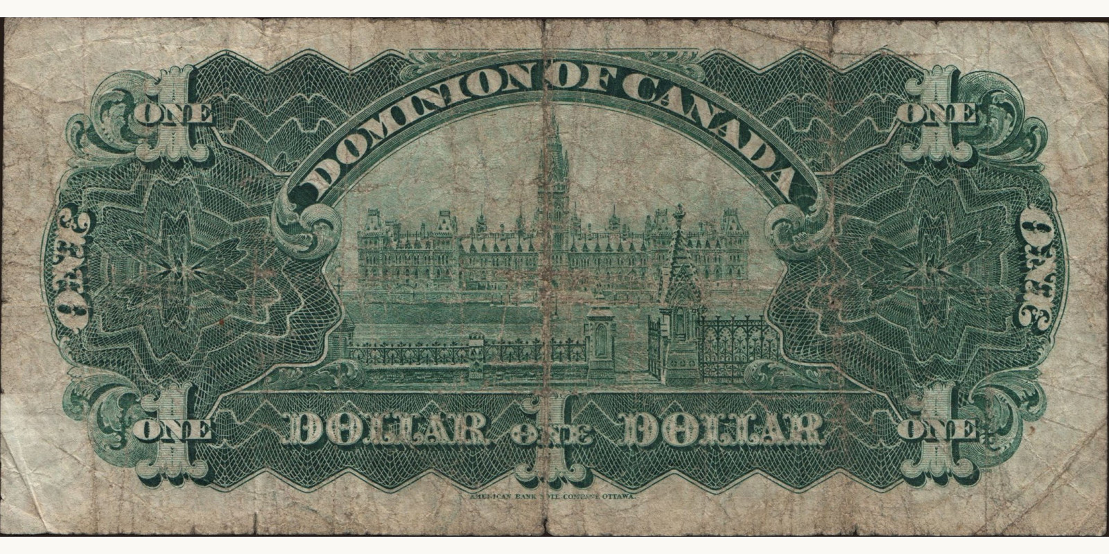 1 dollars Канада 1911 — Оборотная сторона