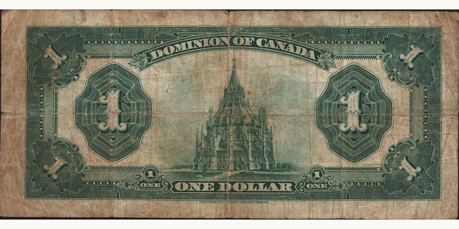 1 dollars Канада 1923 — Оборотная сторона