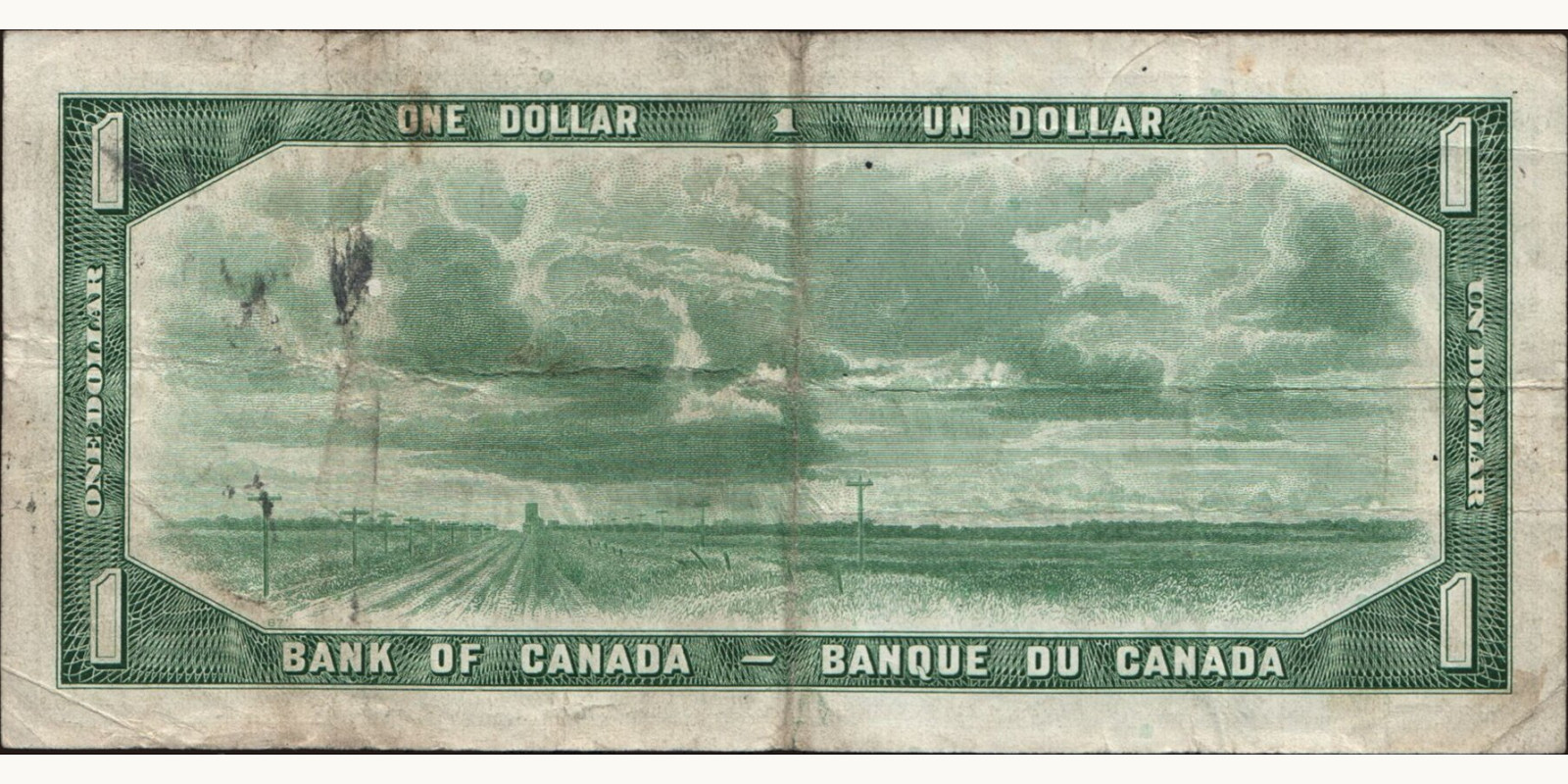 1 dollars Канада 1954 — Оборотная сторона