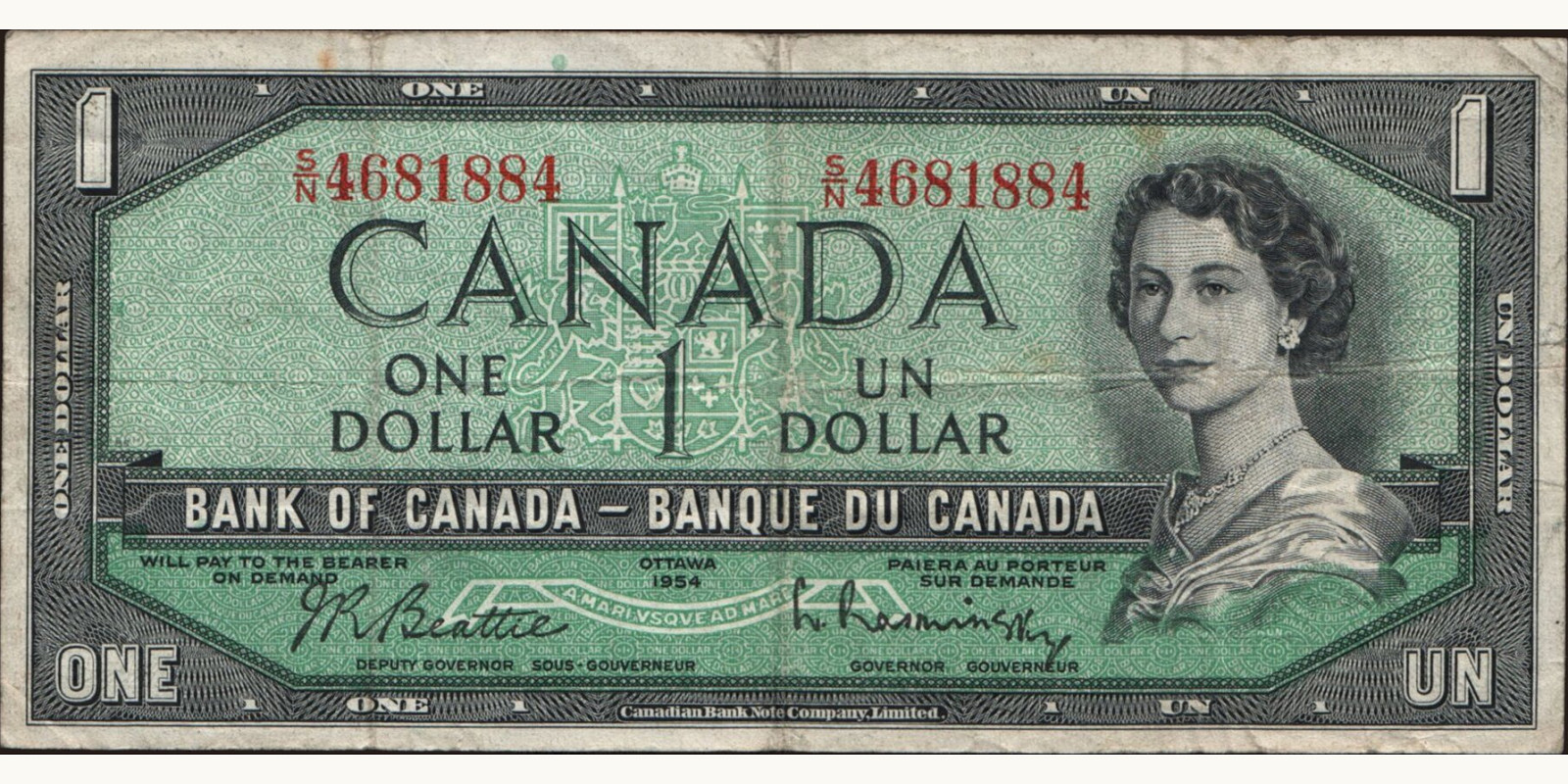 1 dollars 1954