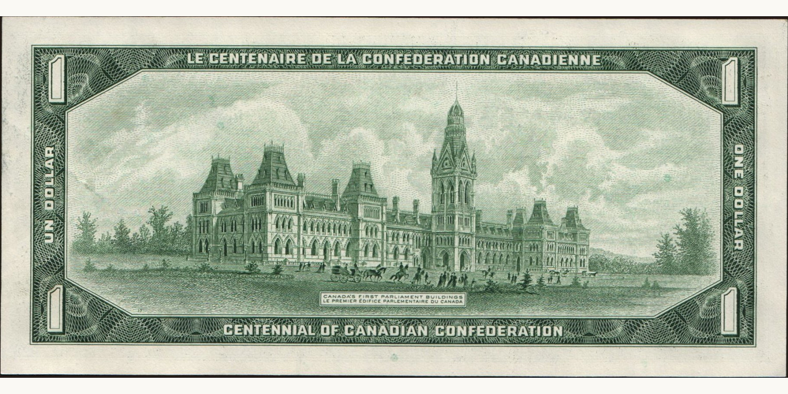 1 dollars Канада 1967 — Оборотная сторона
