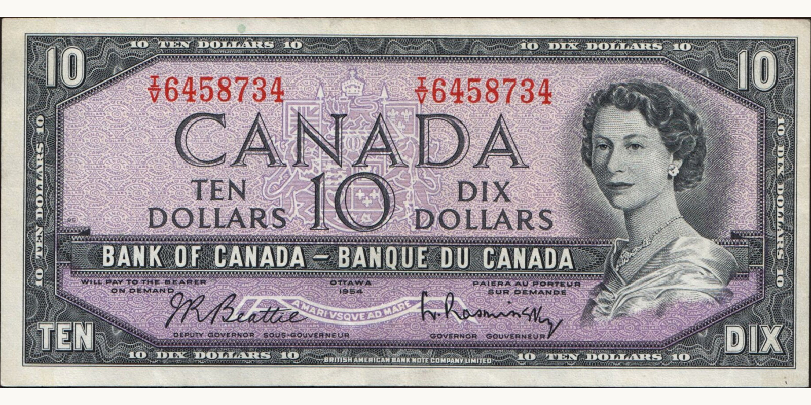 10 dollars 1954