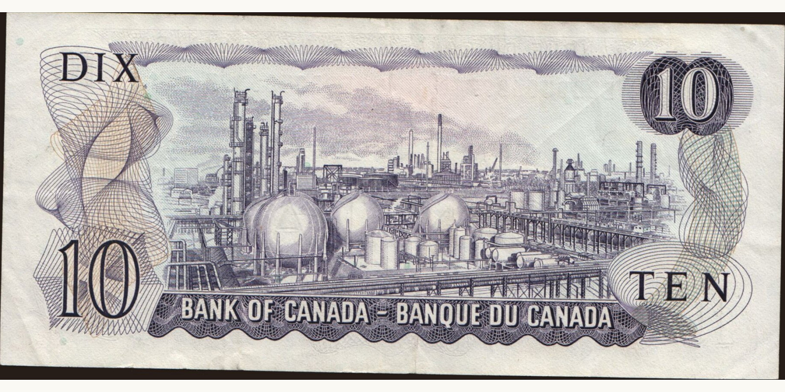 10 dollars Канада 1971 — Оборотная сторона