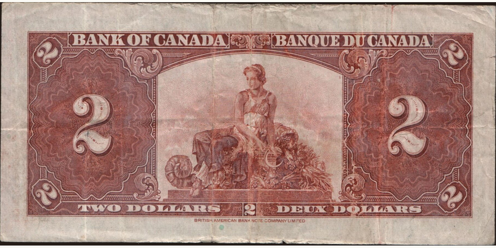 2 dollars Canada 1937 — Back side