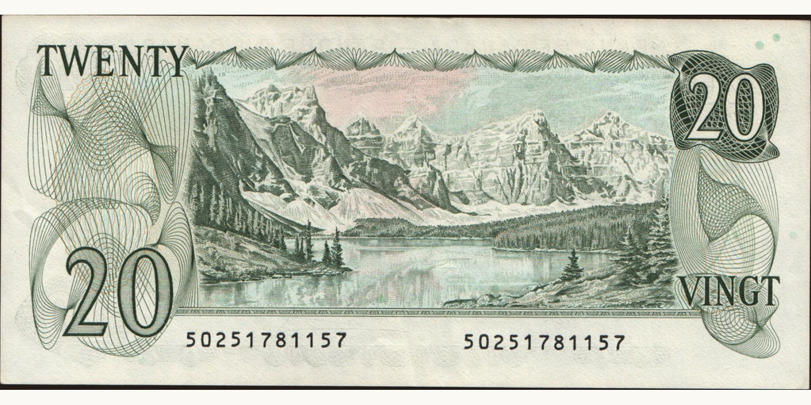 20 dollars Канада 1979 — Оборотная сторона