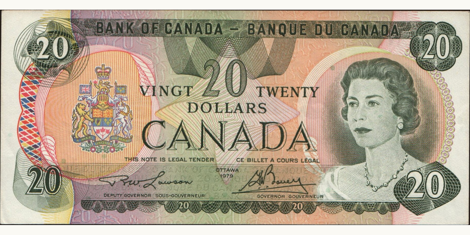 20 dollars Канада 1979 — Лицевая сторона