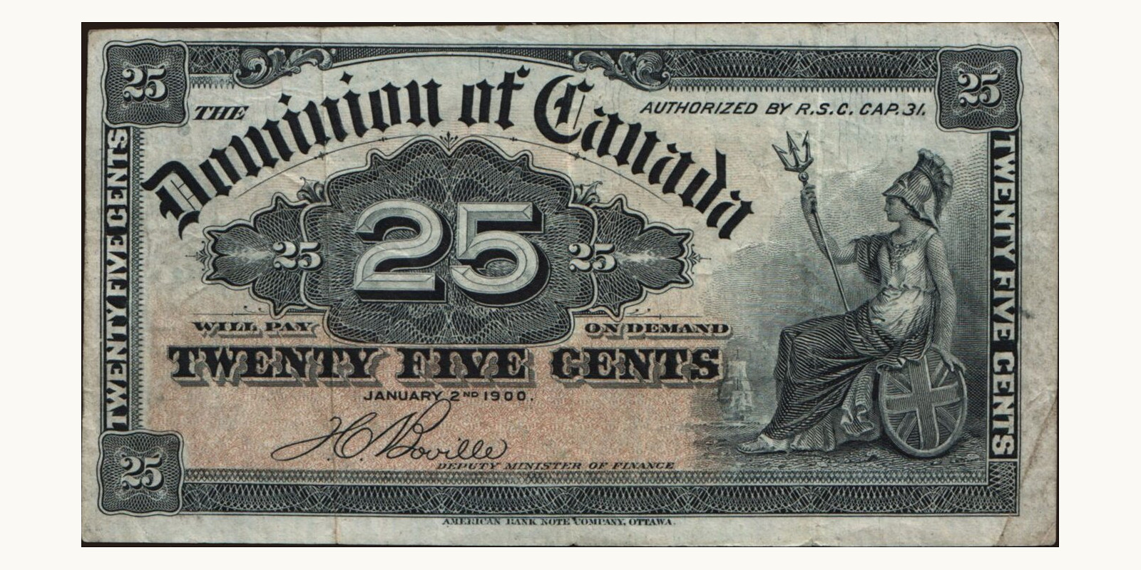 25 cents Канада 1900 — Лицевая сторона