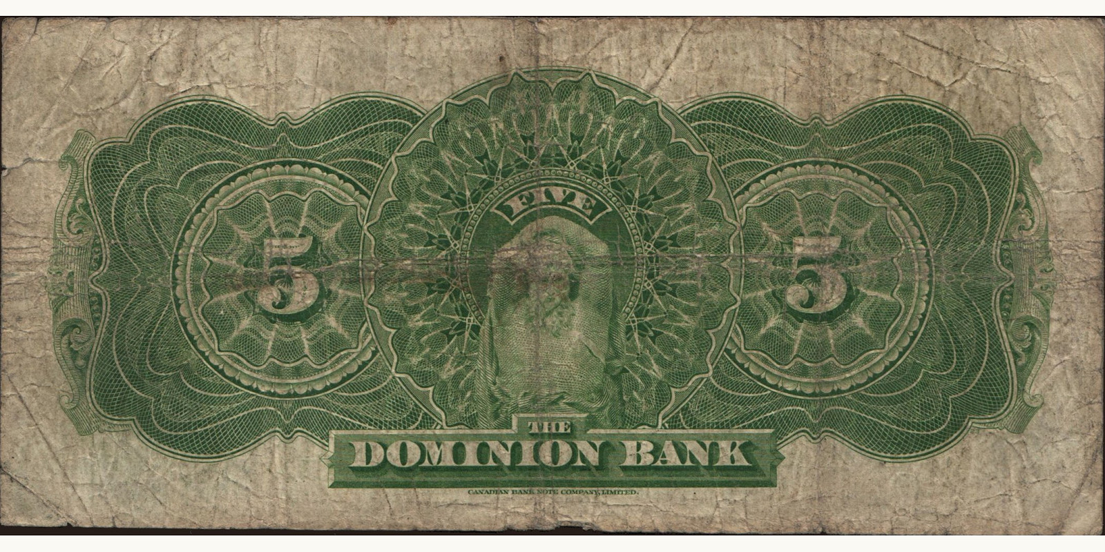 5 dollars Канада 1925 — Оборотная сторона