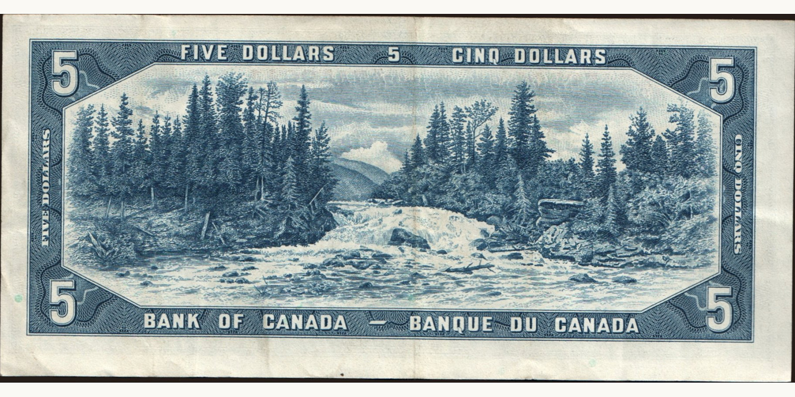 5 dollars Canada 1954 — Back side