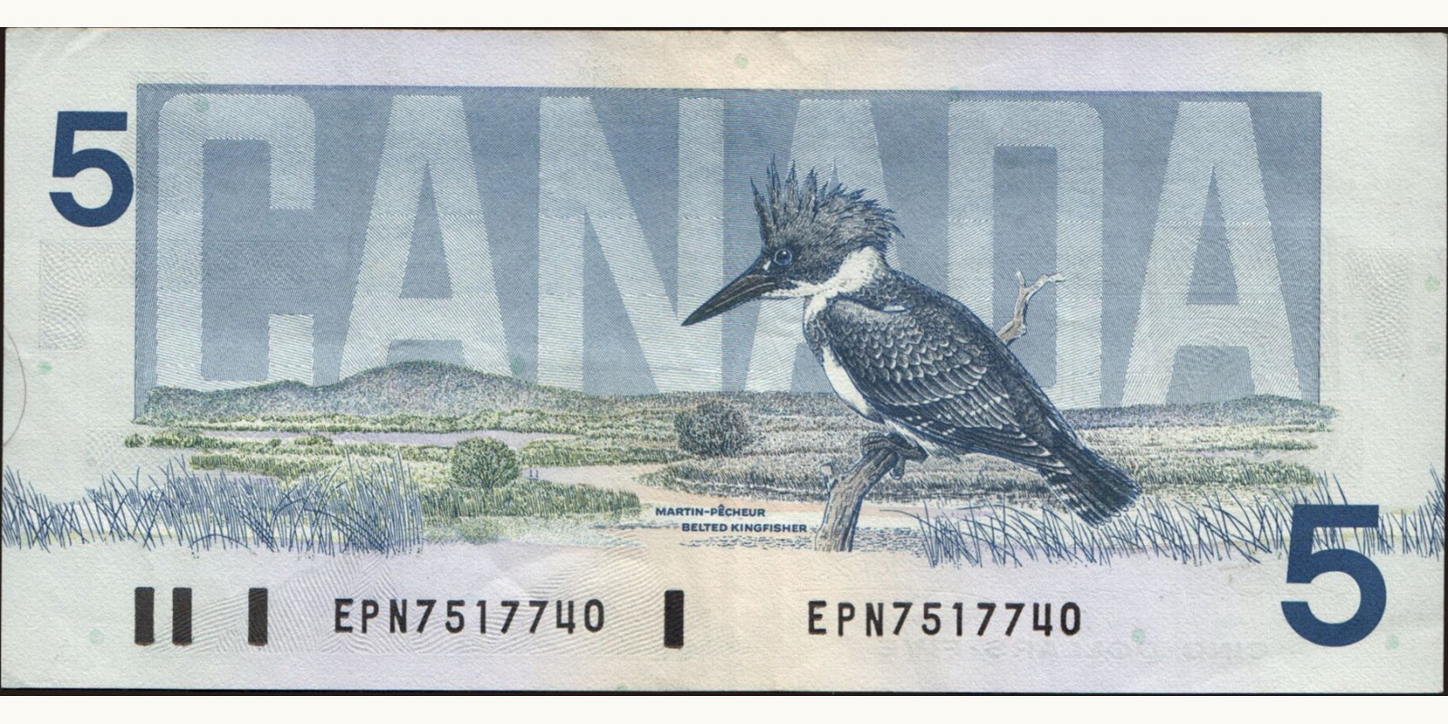 5 dollars Канада 1986 — Оборотная сторона