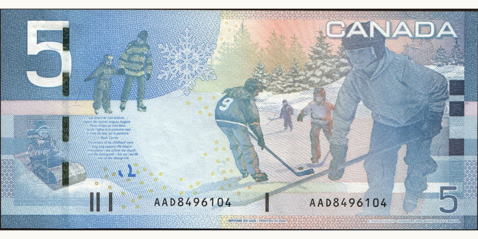 5 dollars Канада 2006 — Оборотная сторона