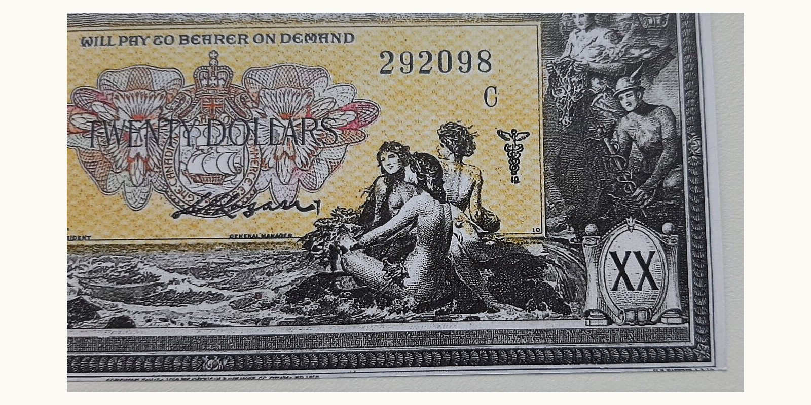 20 dollars Canada 1917 — Back side