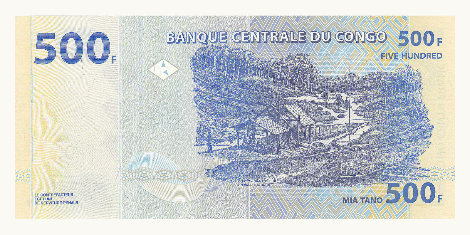 500 francs Congo 2002 — Back side