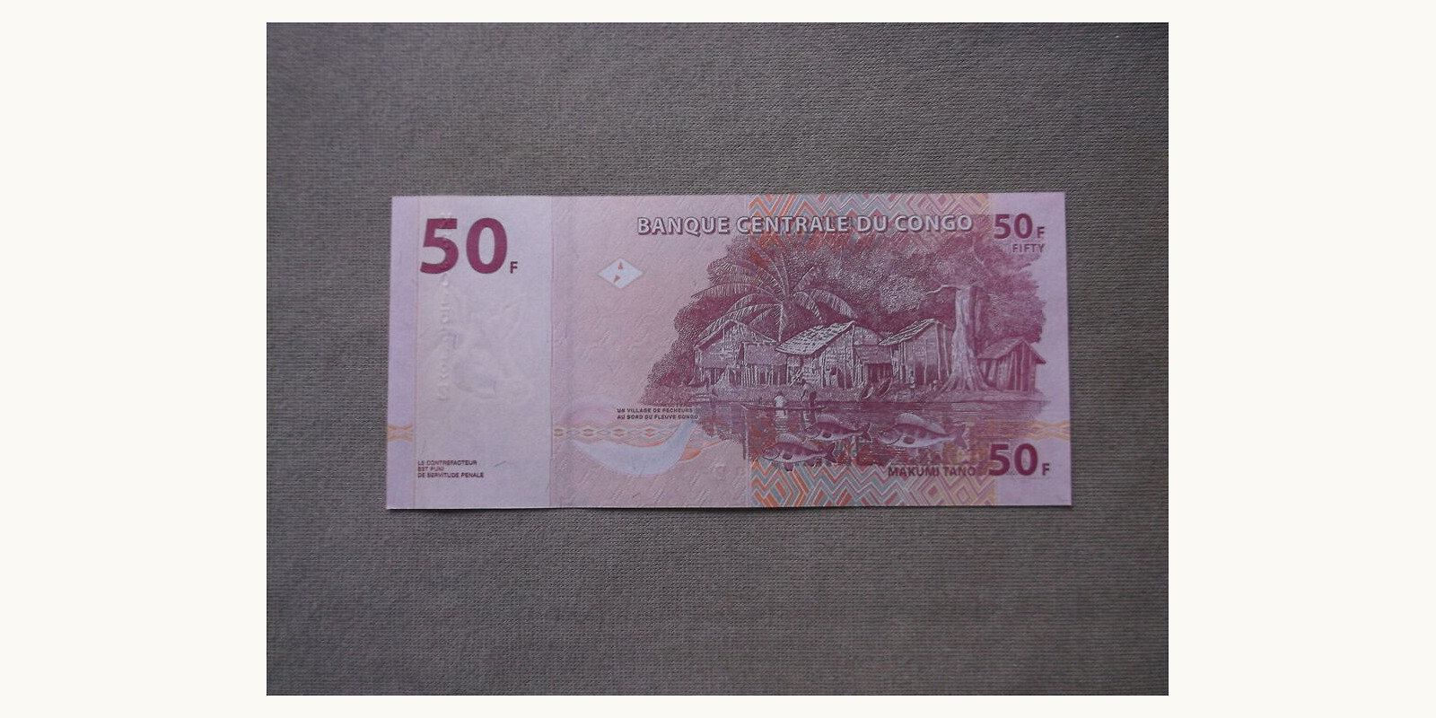 50 franc Congo 2022 — Back side