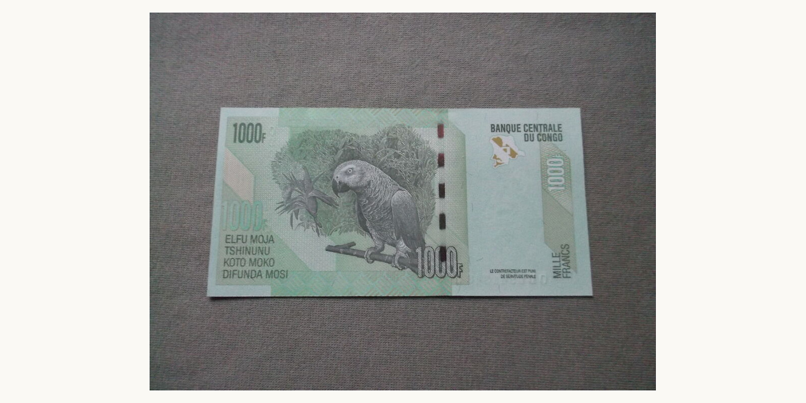 1000 franc Конго - Браззавиль 2013 — Оборотная сторона