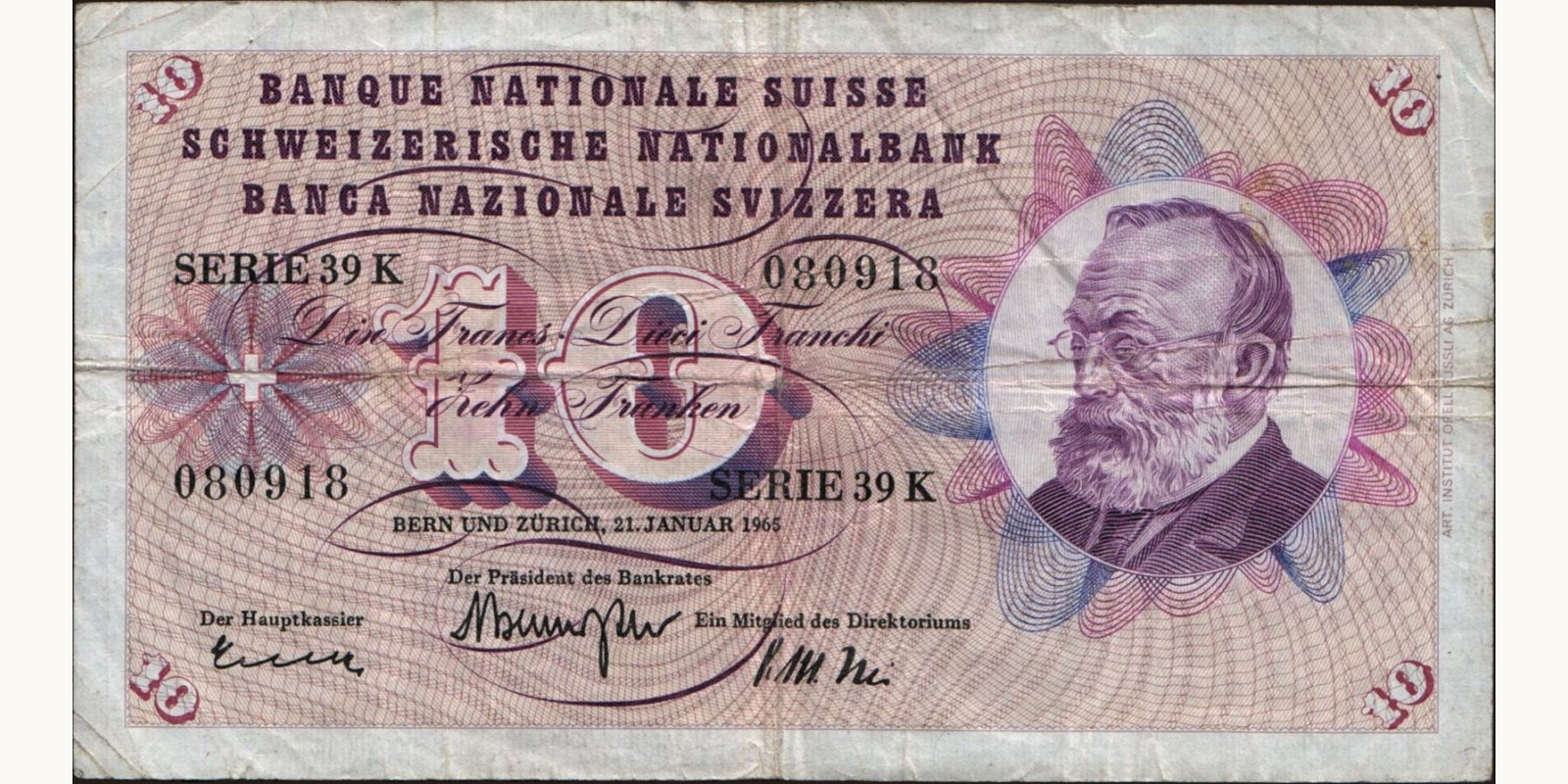 10 franc 1965