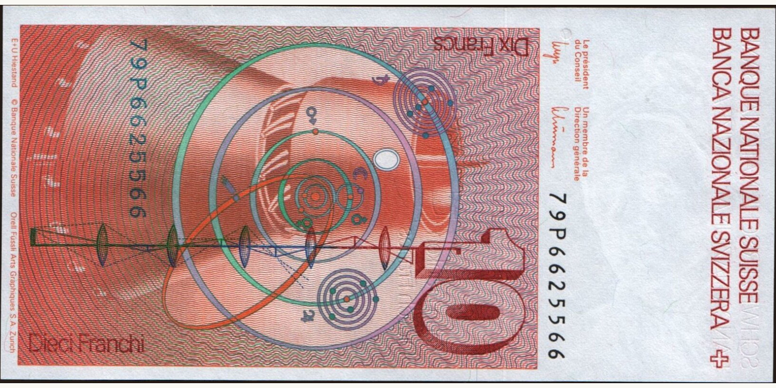 10 franc Швейцария 1979 — Оборотная сторона