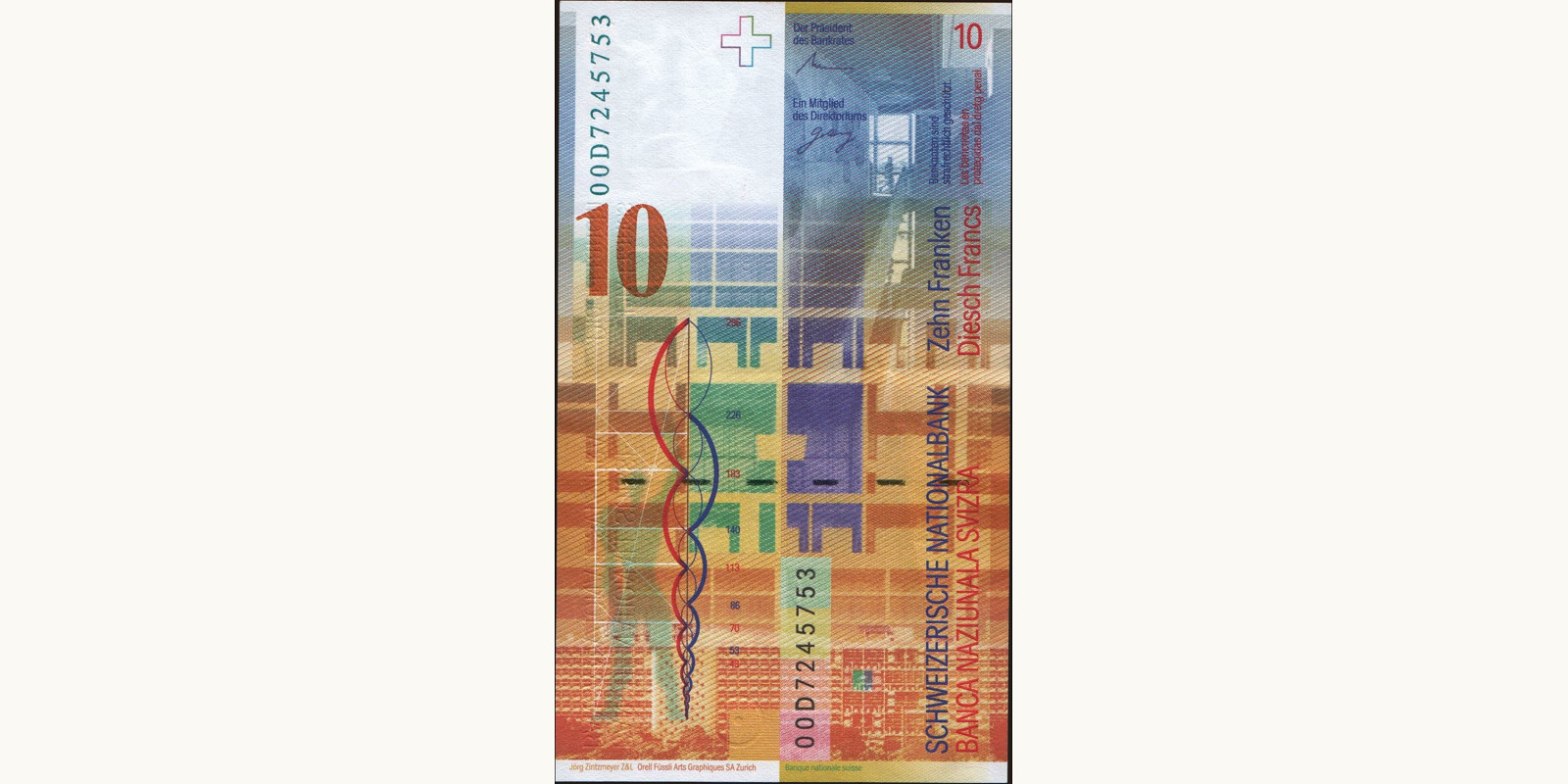 10 franc Switzerland 2000 — Back side