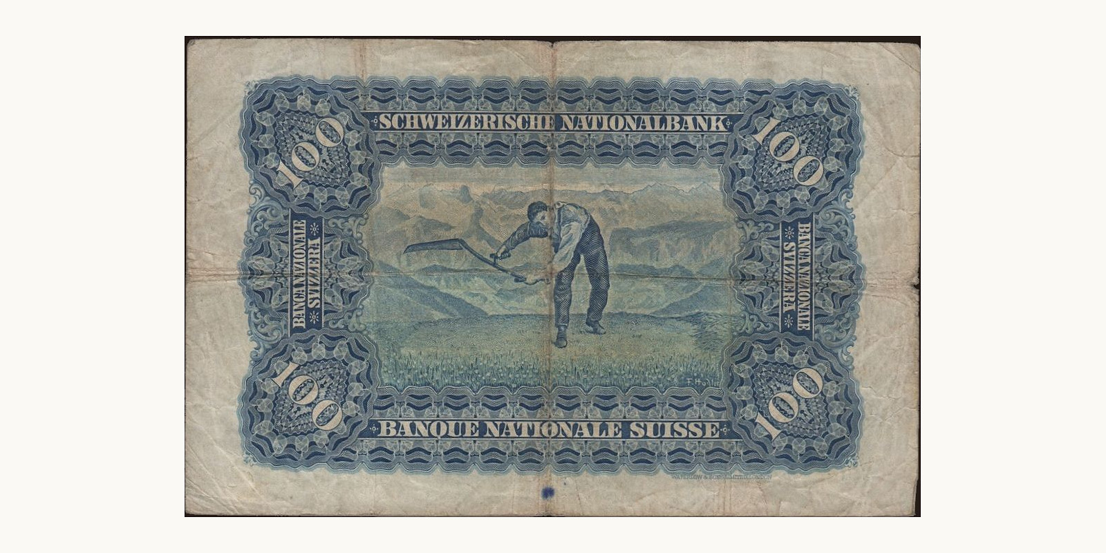 100 franc Switzerland 1934 — Back side