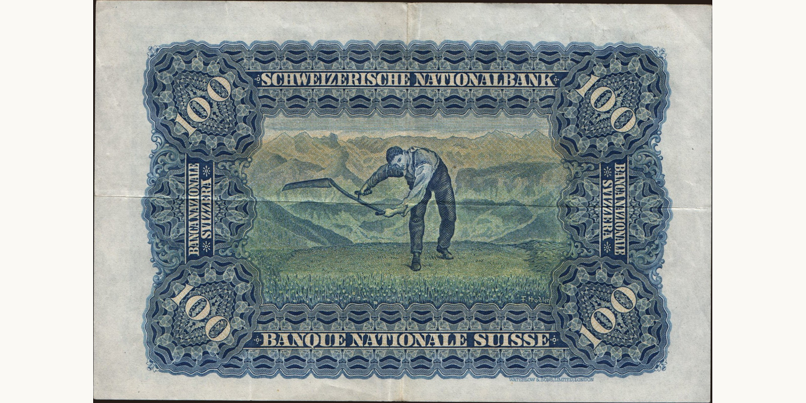 100 franc Switzerland 1949 — Back side