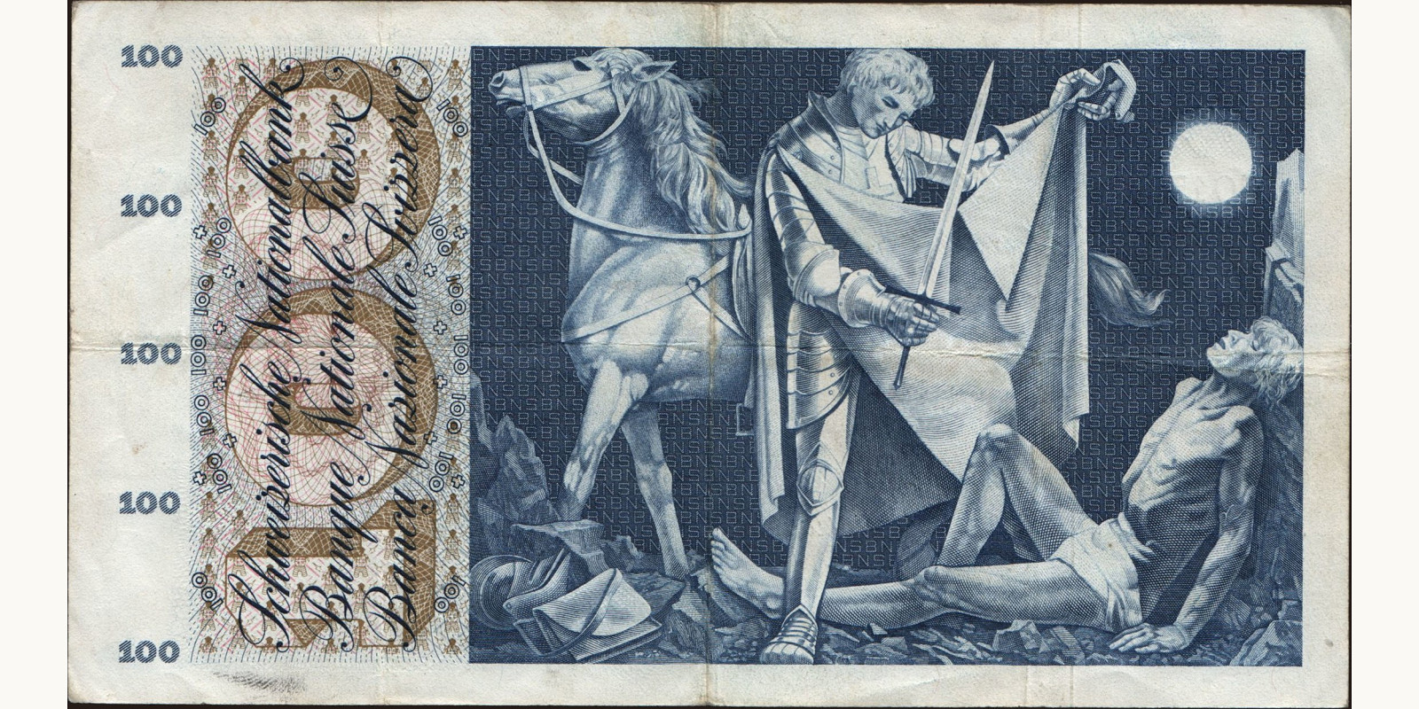100 franc Switzerland 1956 — Back side