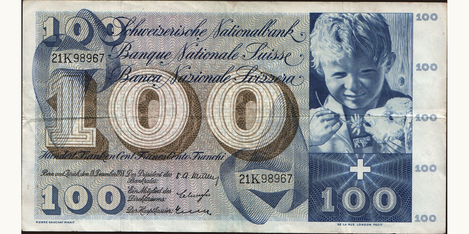 100 franc 1958