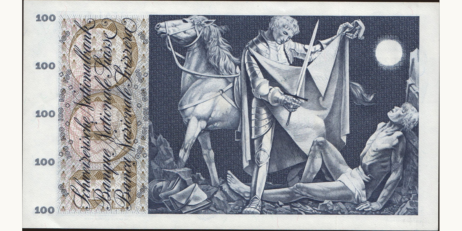 100 franc Switzerland 1961 — Back side