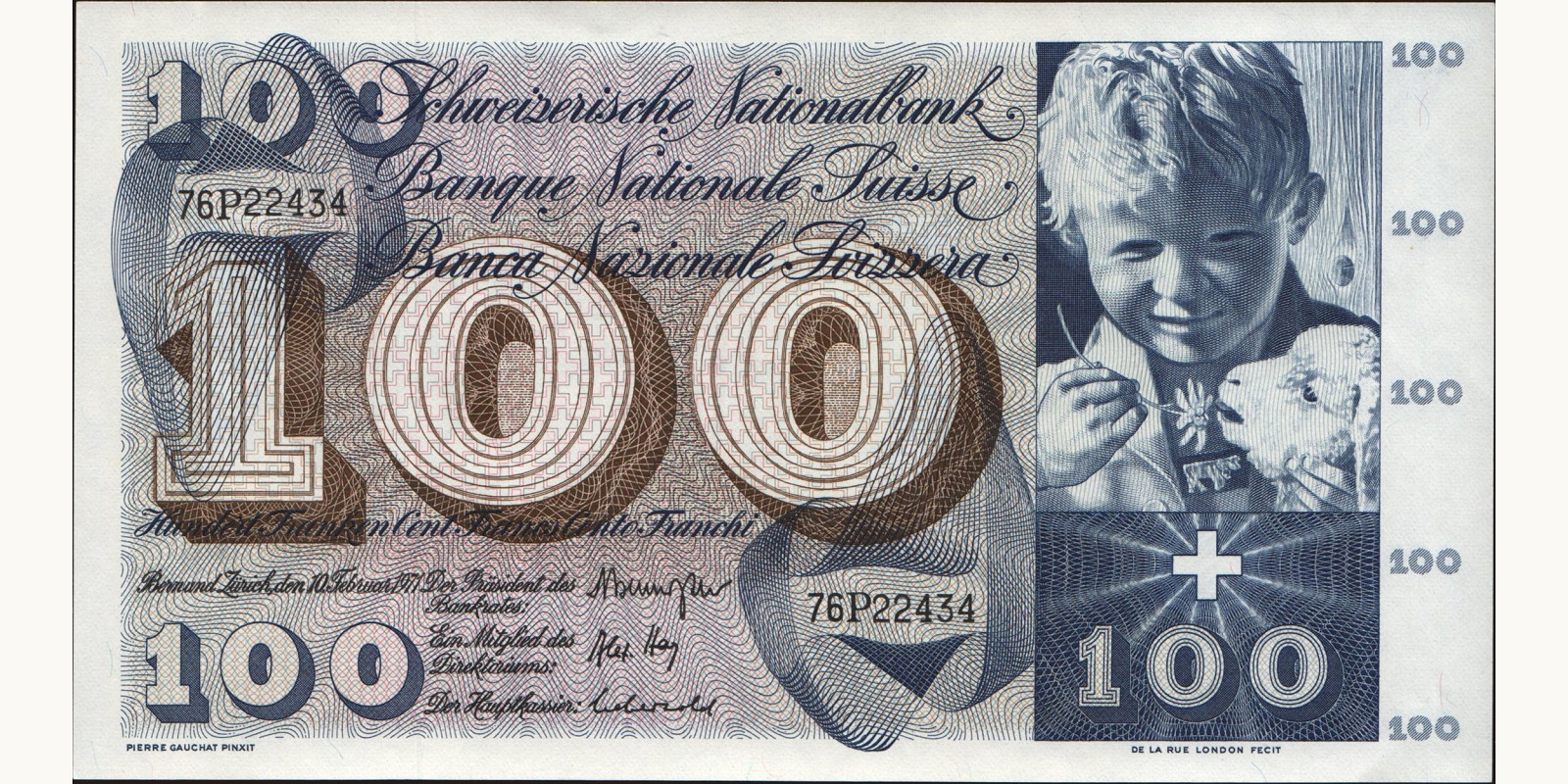 100 franc 1961