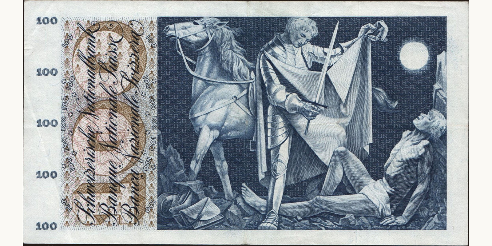 100 franc Switzerland 1963 — Back side