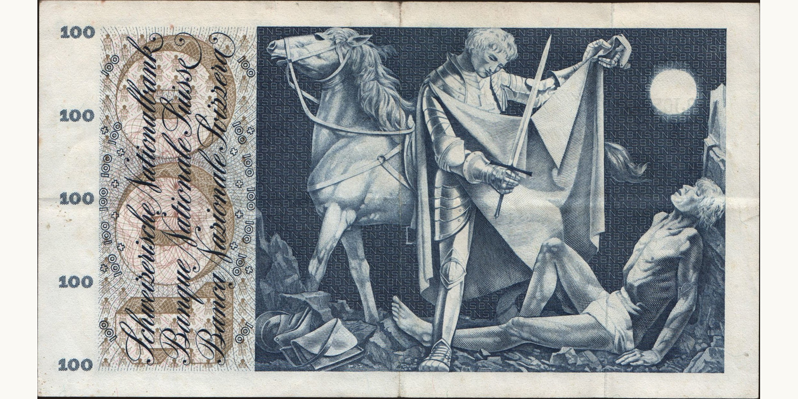 100 franc Switzerland 1967 — Back side