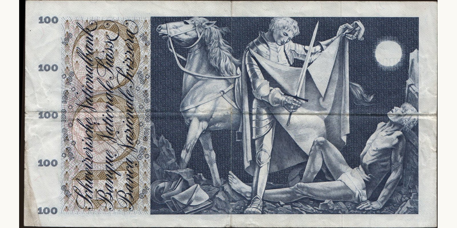 100 franc Switzerland 1971 — Back side
