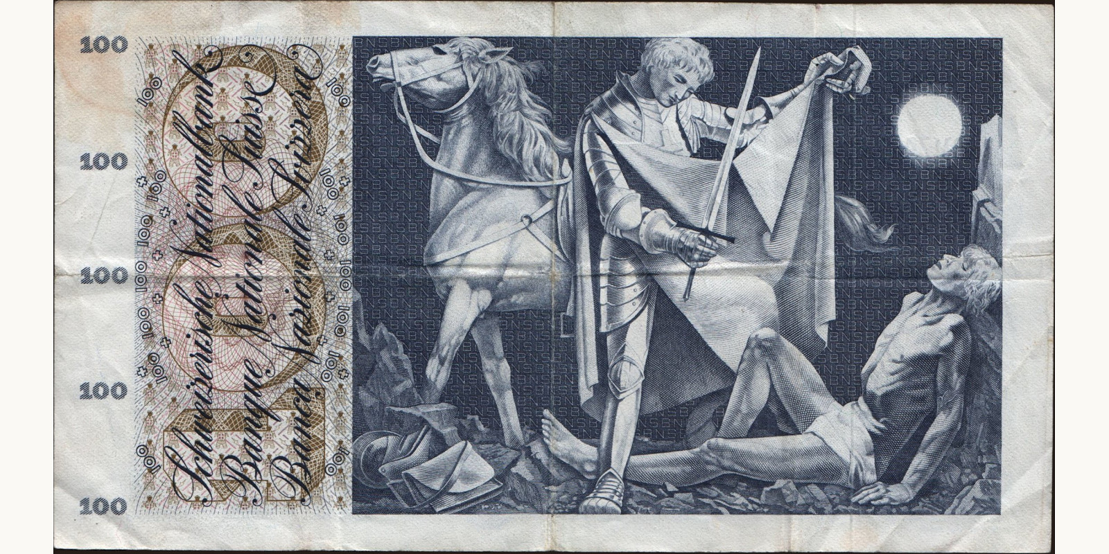 100 franc Switzerland 1972 — Back side