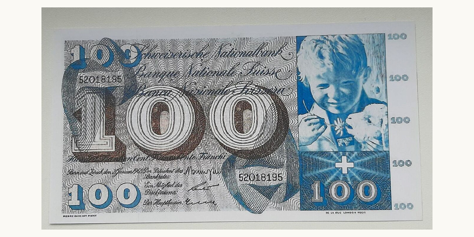100 franc Switzerland 1965 — Front side