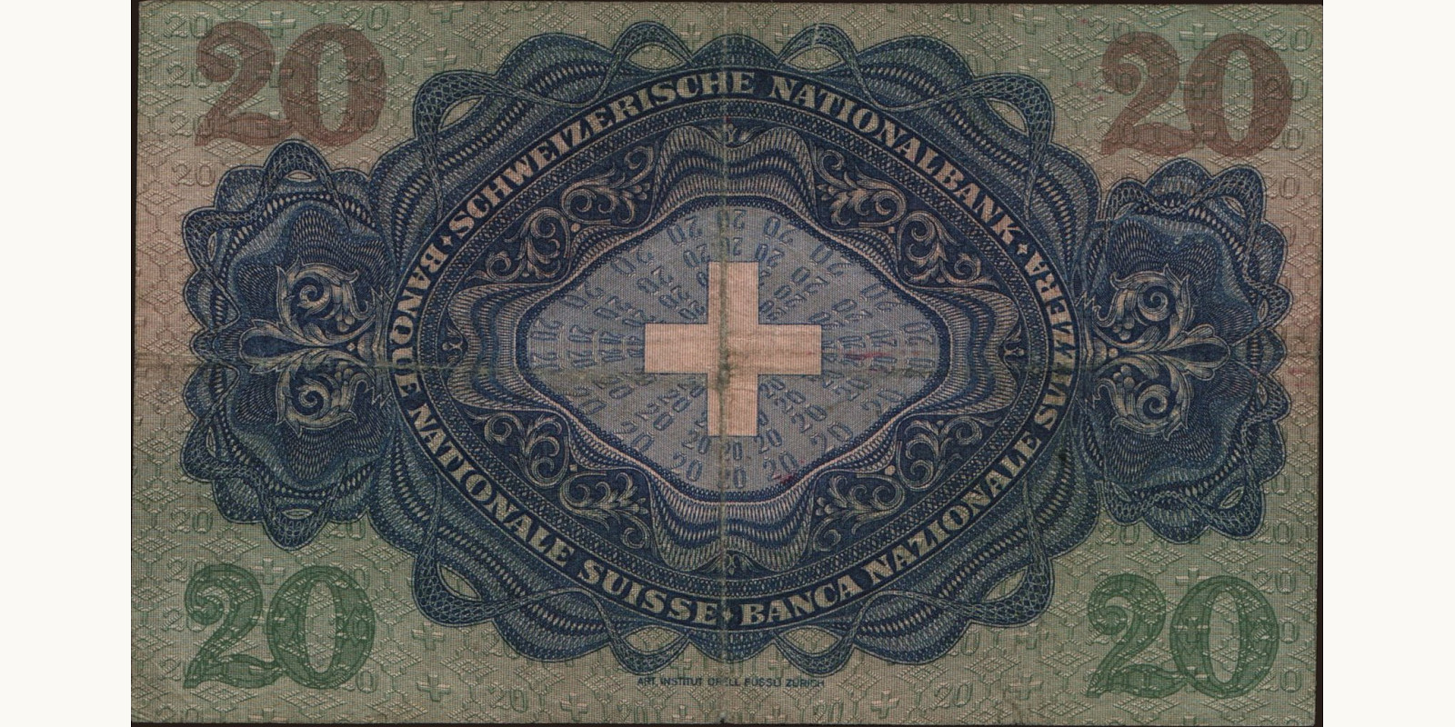20 franc Switzerland 1931 — Back side